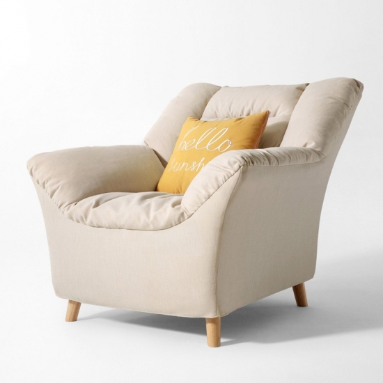 Deep Seat Grey Sofa Chair