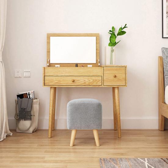 small apartment solid wood foot makeup table