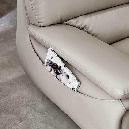 Mid-Century Modern Sofa White Dark Brown