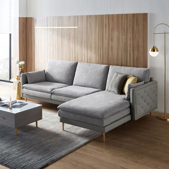 L Shaped Italian Style Corner Sectional Sofa