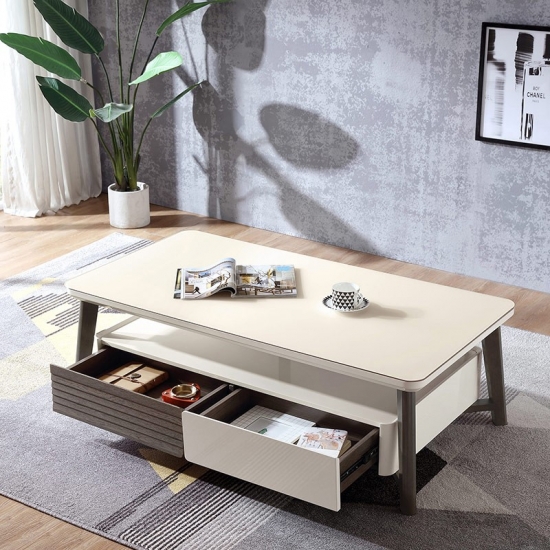 Wide Coffee Table With Drawers