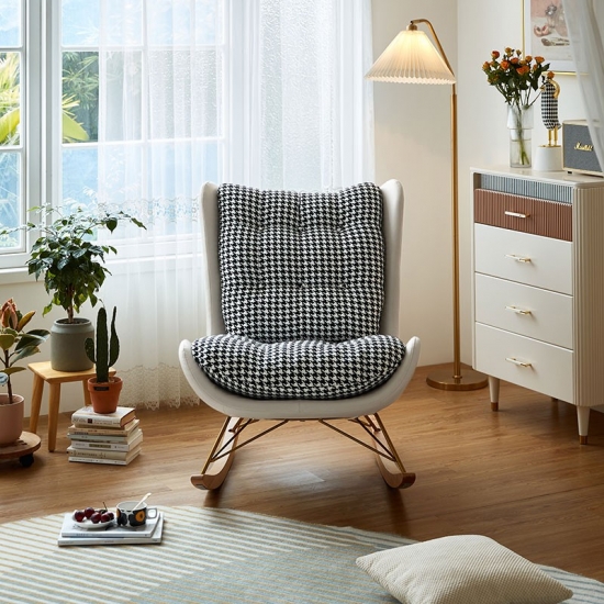 Modern Single Rocking Chair with Fabric