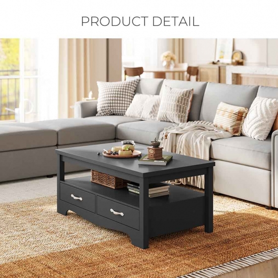 America Wood Coffee Table with Black Color