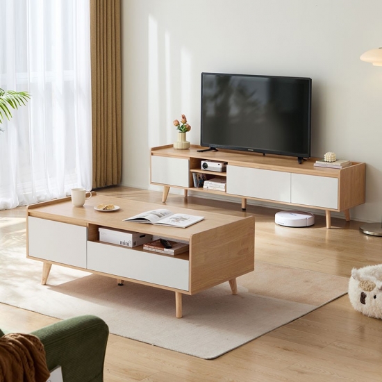 Modern TV Stand & Entertainment Center in Wood