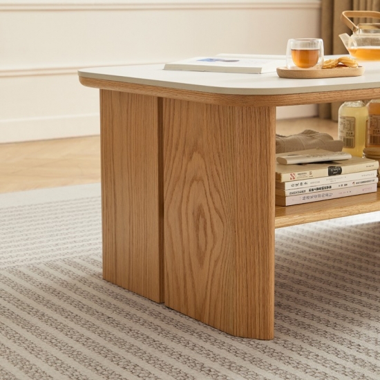 Modern Rectangle Coffee Table with Wood