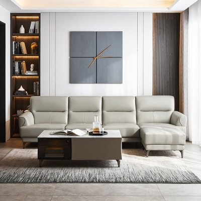 Living room leather modular sofa set