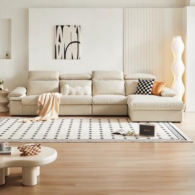Living room Fabric Sofa with Adjustable headrest