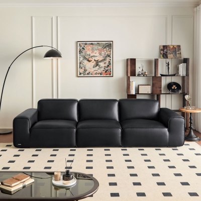 Black Color Leather Sofa