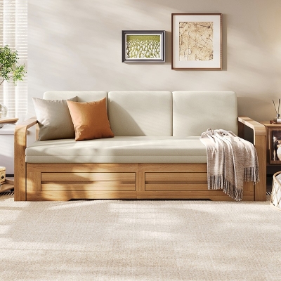 Living Room Solid Wood Sofa Bed