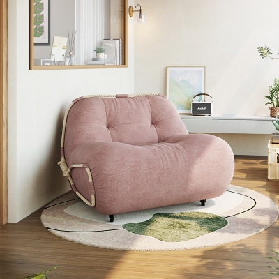 Pink Color Fabric Bean Bag Chair