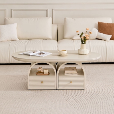 Living Room Cream Color Coffee Table