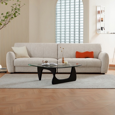 White Color Fabric Sofa