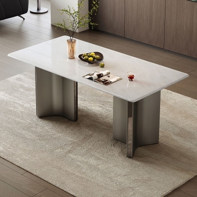 White Color Stainless Steel Frame Table